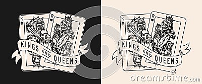 Poker vintage monochrome emblem Vector Illustration