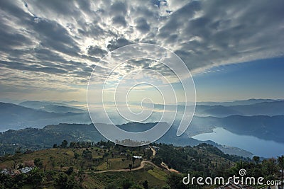 Pokhara view from Sarangkot, Nepal, Asia Stock Photo