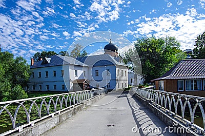 Pokrov, Vladimir region, Russia - September, 2020: Pokrovsky Holy Vvedensky Island Monastery. Orthodox female monastery on island Stock Photo