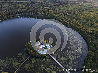 Pokrovskaya Holy Vvedenskaya island Pustyn - Orthodox nunnery. Russia Stock Photo