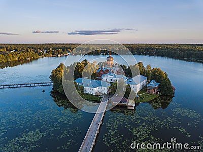 Pokrovskaya Holy Vvedenskaya island Pustyn - Orthodox nunnery. Russia Stock Photo