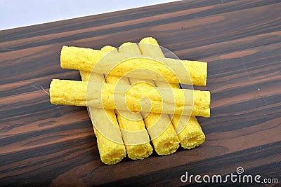 Pola or churri or fryums and rings sticks Stock Photo