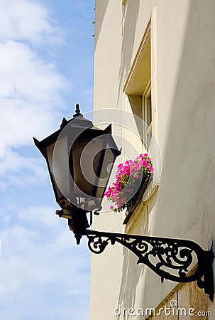 Poland ancient street lamp Stock Photo