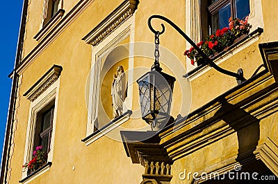 Poland ancient street lamp Stock Photo