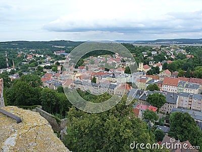 Poland, BolkÃ³w - the BolkÃ³w town visibly from castle. Stock Photo