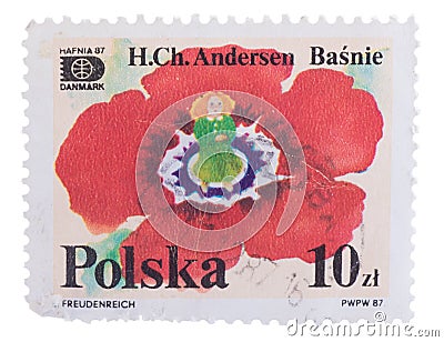 POLAND - CIRCA 1987: post stamp printed in Polska shows Editorial Stock Photo