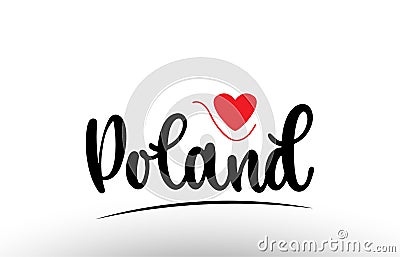 Poland country text typography logo icon design Vector Illustration