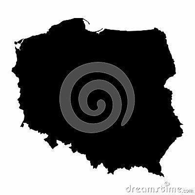 Poland silhouette map Stock Photo