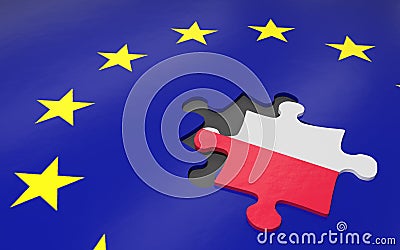Poland and EU Cartoon Illustration