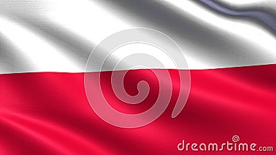 Poland flag, with waving fabric texture Stock Photo