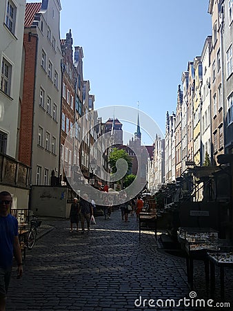 Poland, Gdansk - the Mariacka street. Editorial Stock Photo