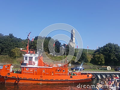 Poland, Gdansk - the port and monument in Westerplatte. Editorial Stock Photo