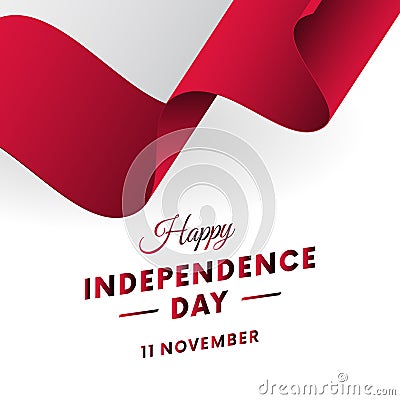 Poland Independence Day. 11 November. Waving flag. Vector illustration. Vector Illustration