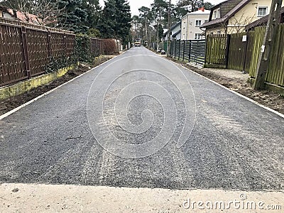 Poland is known for endlessly paving its roads outside of Warsaw Stock Photo