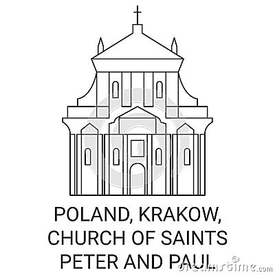 Poland, Krakow, Church Of Saints Peter And Paul travel landmark vector illustration Vector Illustration