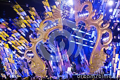 POLAND, KRAKOW - JANUARY 01, 2015: Celebrating the New Year 2015. Editorial Stock Photo