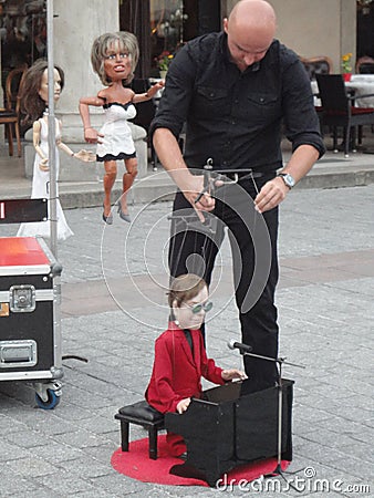 Poland Krakow Street performanance Editorial Stock Photo