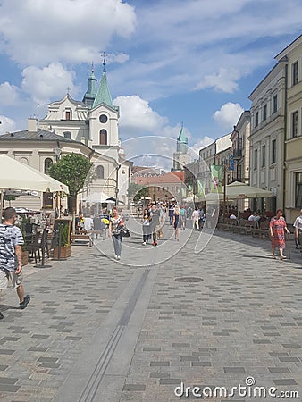Poland, Lublin - the Krakowskie PrzedmieÅ›cie street. Editorial Stock Photo