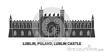 Poland, Lublin, Lublin Castle, travel landmark vector illustration Vector Illustration