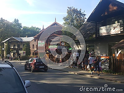 Poland, Malopolska, Szczawnica town - the old houses. Editorial Stock Photo