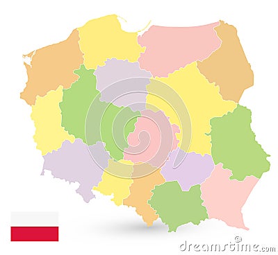 Poland Map Isolated on white. No text Vector Illustration