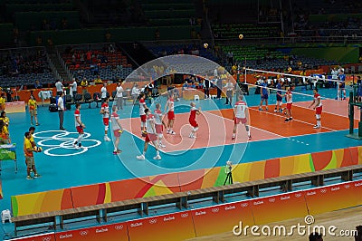 Poland national men's volleyball team at Rio2016 Editorial Stock Photo