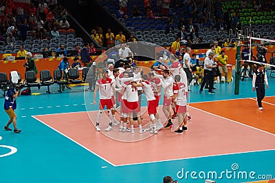 Poland national men's volleyball team at Rio2016 Editorial Stock Photo