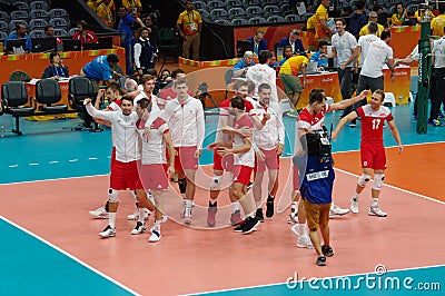 Poland national men's volleyball team at Rio2016 Editorial Stock Photo