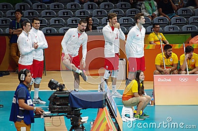 Poland national men's volleyball team at Rio2016 Editorial Stock Photo