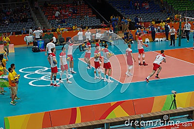 Poland national men's volleyball team at Rio2016 Editorial Stock Photo