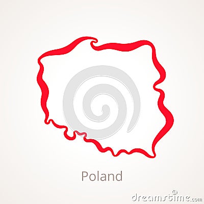 Poland - Outline Map Vector Illustration