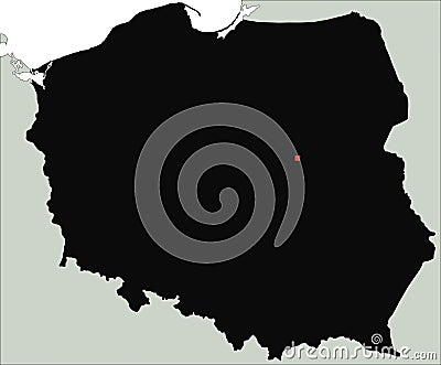 Highly Detailed Poland Silhouette map. Vector Illustration