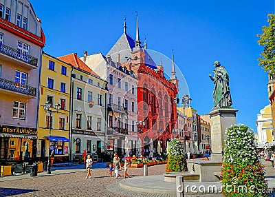 Copernicus Square in Torun, Poland Editorial Stock Photo