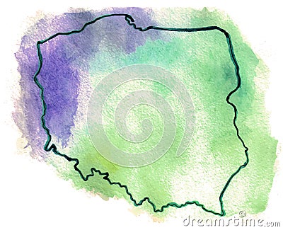 Poland vector map illustration Vector Illustration