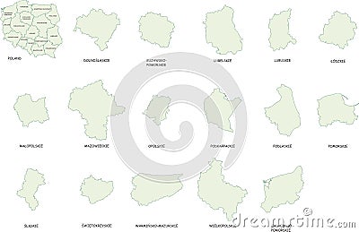 Poland - voivodeships, vector illustration Vector Illustration