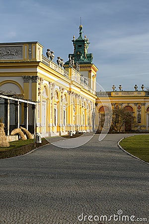 Poland-Warsaw,Wilanow in December 2015.View of the left wing of Editorial Stock Photo