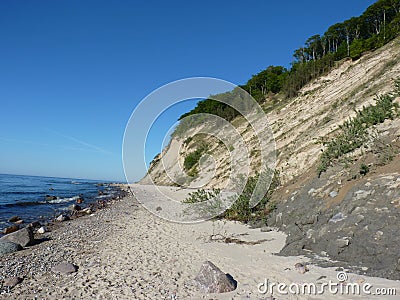 Poland, Wolin island - sandy cliff. Stock Photo