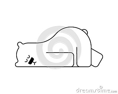 Polar bear asleep. Beast is sleeping. vector illustration Vector Illustration