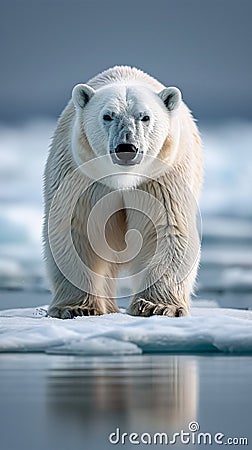 Polar bear habitat Ursus maritimus on Arctic pack ice in Norway Stock Photo