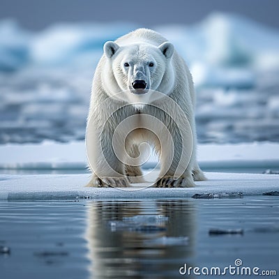 Polar bear habitat Ursus maritimus on Arctic pack ice in Norway Stock Photo