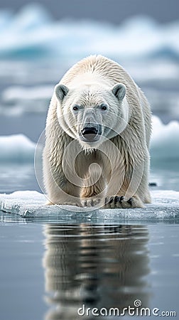 Polar bear habitat Ursus maritimus on Arctic pack ice in Norway Stock Photo