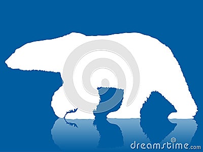 Polar bear silhouette Stock Photo