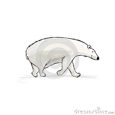 Polar bear, sketch fro your design Vector Illustration