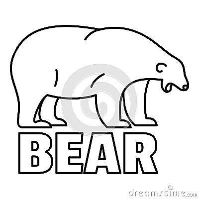 Polar bear tears logo, outline style Cartoon Illustration