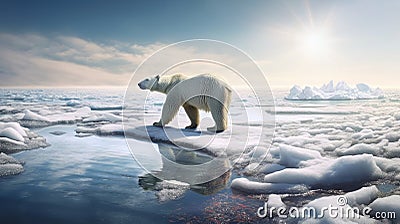 Polar bear threatened by climate change and global warming Stock Photo