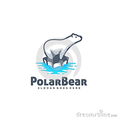 Polar Bear Vector Template Cartoon Illustration