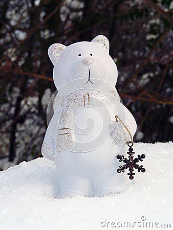 Polar Bear wishing Merry Christmas Stock Photo