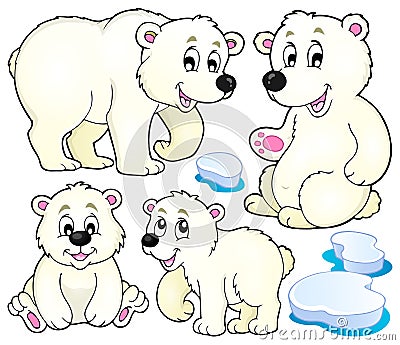 Polar bears theme collection 1 Vector Illustration