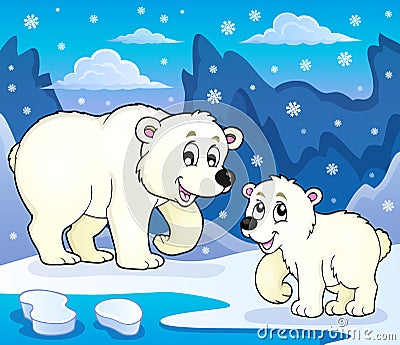 Polar bears theme image 4 Vector Illustration