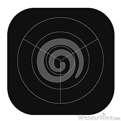 Polar, circular grid, mesh. Pie chart, graph element Cartoon Illustration